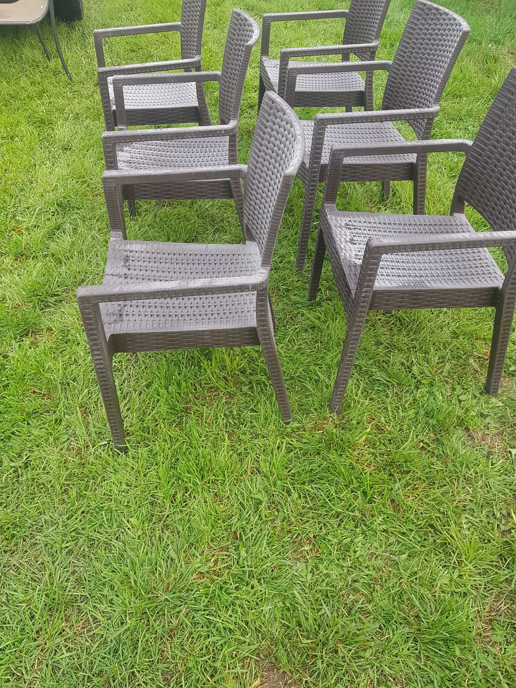krzesło ogrodowe Grafit plastikowe barowe