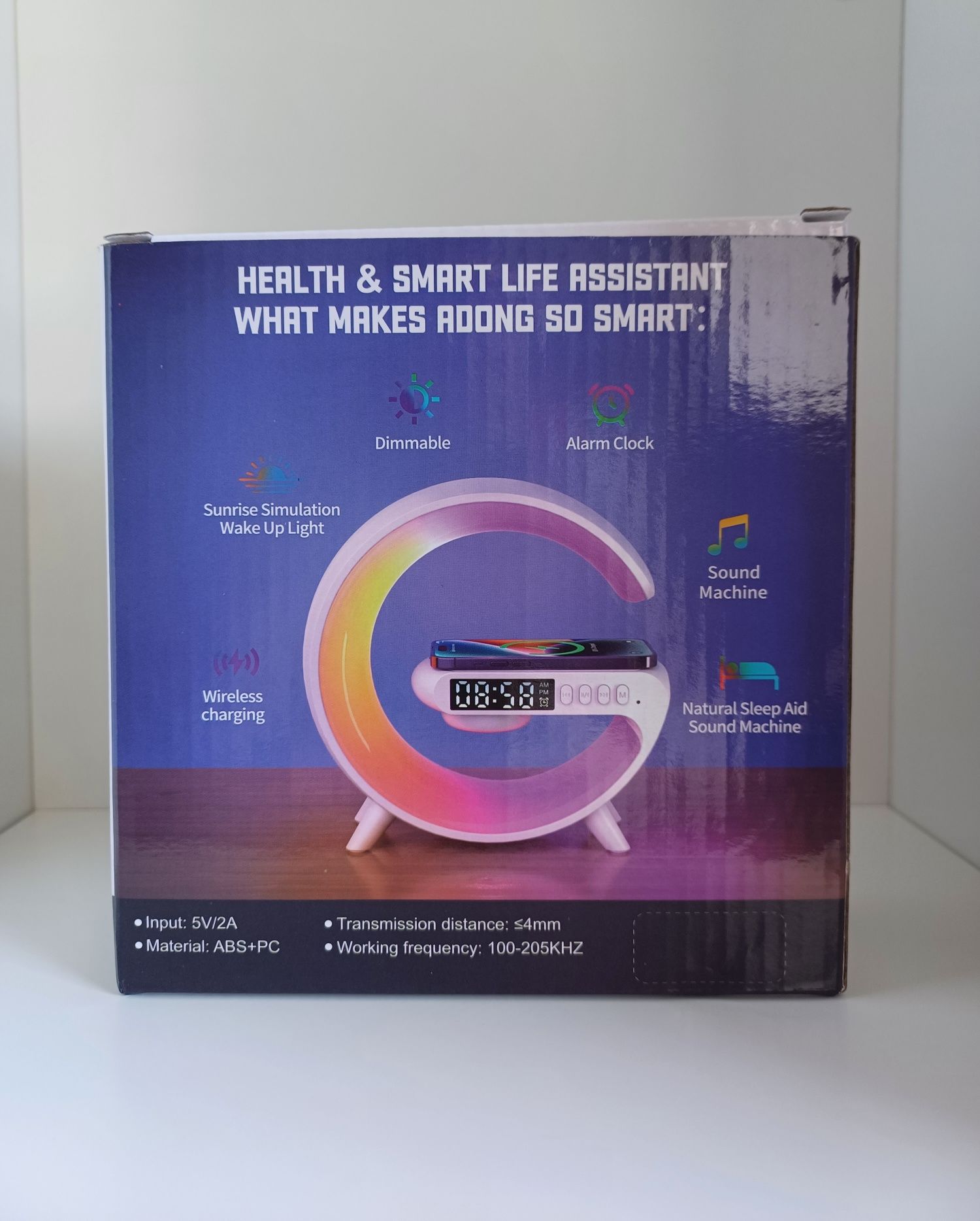 Przenośny Głośnik Bluetooth Zegar Budzik Lampka Nocna RGB Ładowarka
