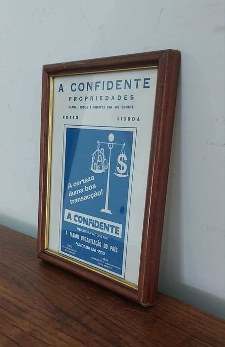 Antigo Cartaz Publicitário em Papel de Chupar "Mata Burrão", Emoldurad