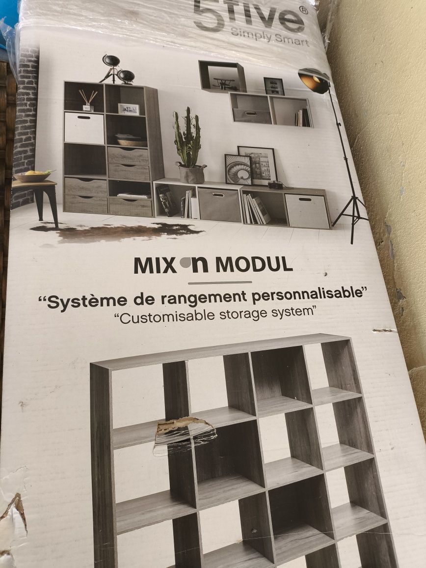 2un-> Estante cinzenta com 16 caixas MIXMODUL (2 unidades)