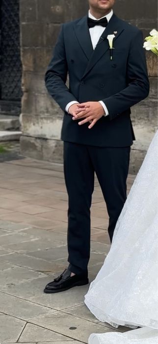 Двобортний костюм (темнозелений) - YARMICH