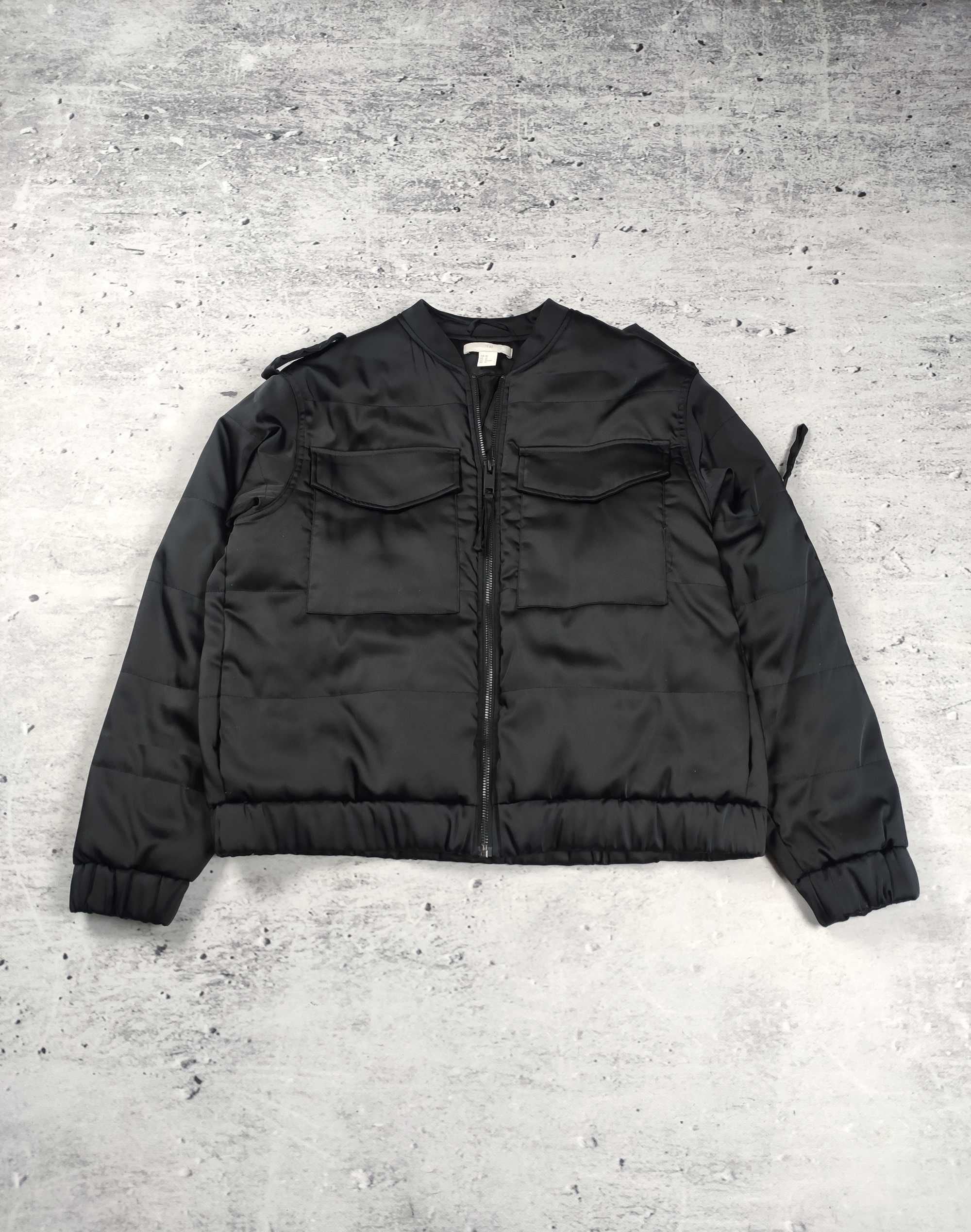 Kurtka bomber H&M avant garde boxy czarna unisex męska r. S/M