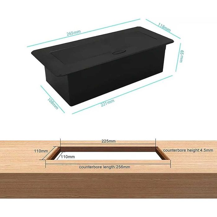 Розетка вбудована подвійна 2 USB висувна прихована встроенная скрытая