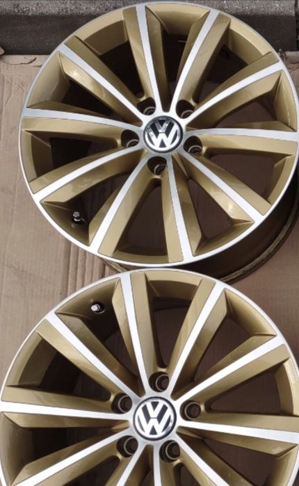 5x112 R17 Felgi aluminiowe Oryginalne VW Passat B7 7,5jx17 Golf Złote