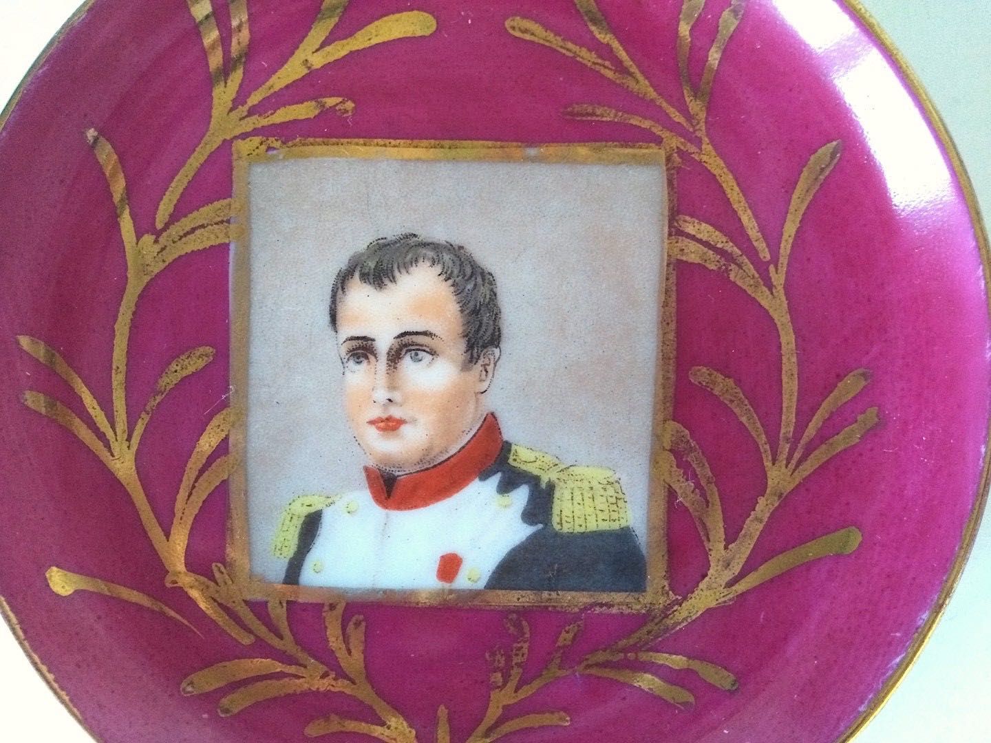 Zabytek talerzyk Napoleon Bonaparte ręcznie malowany porcelana