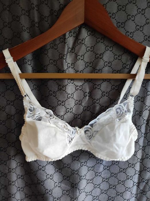 bawełniany stanik biustonosz z koronką kobiecy miękki