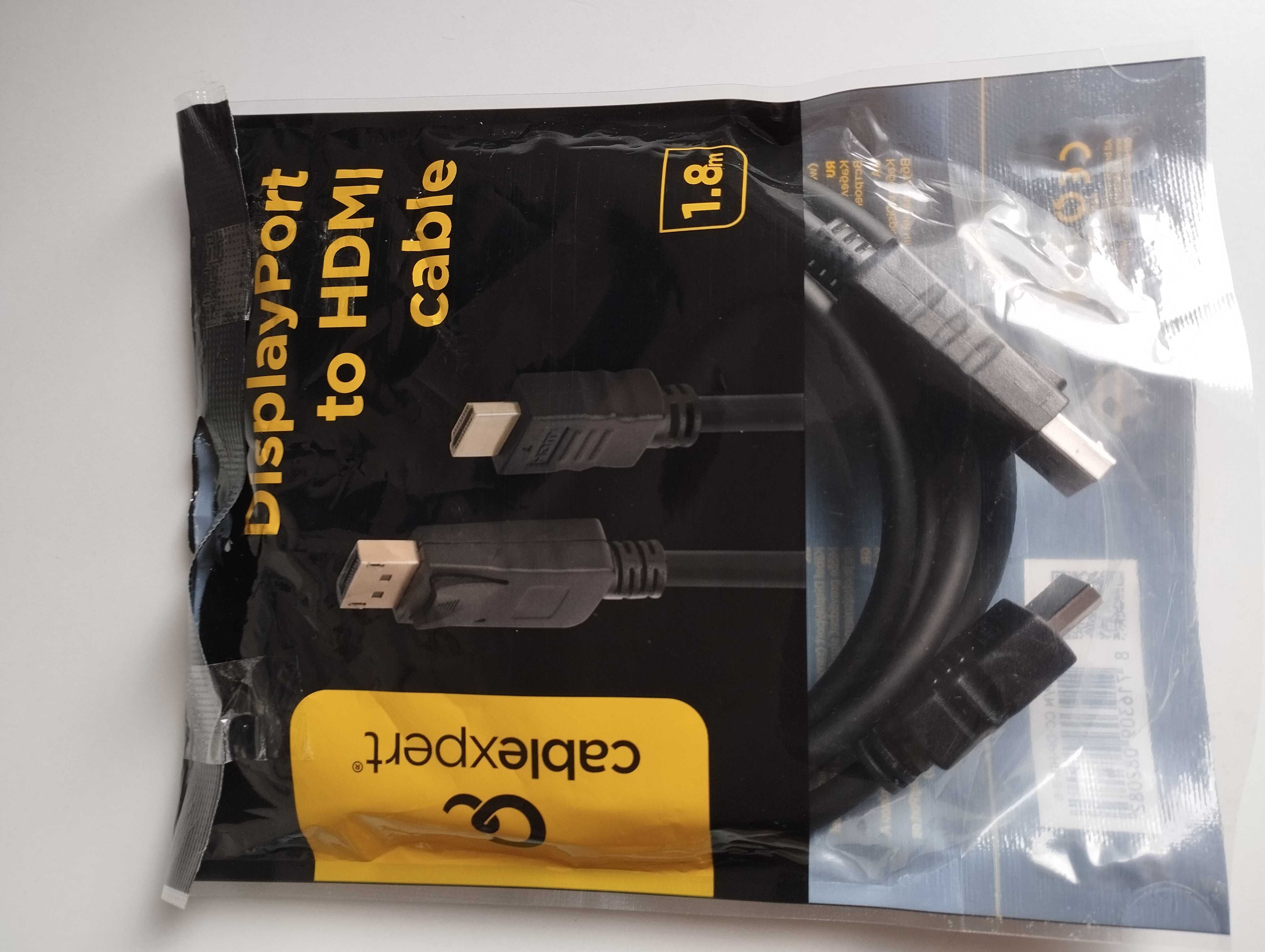Кабель переходник DisplayPort - HDMI 1.8 метра