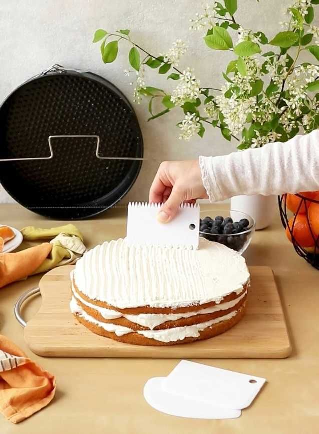 Łopatka szpatułka do dekoracji ciast tortów 3 szt BIAŁY