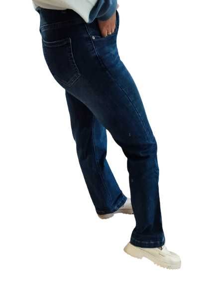 Niebieskie Spodnie Jeansowe Poszerzane Dzwony