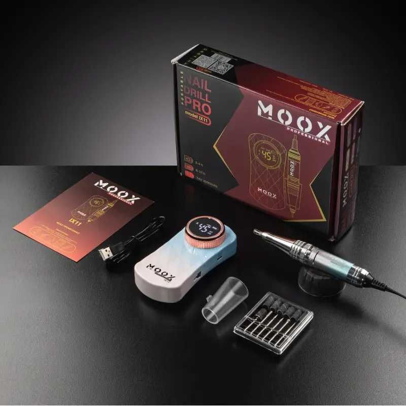 Акумуляторний фрезер для манікюру MOOX IX 11, 45 000 об/хв, Grad Blue