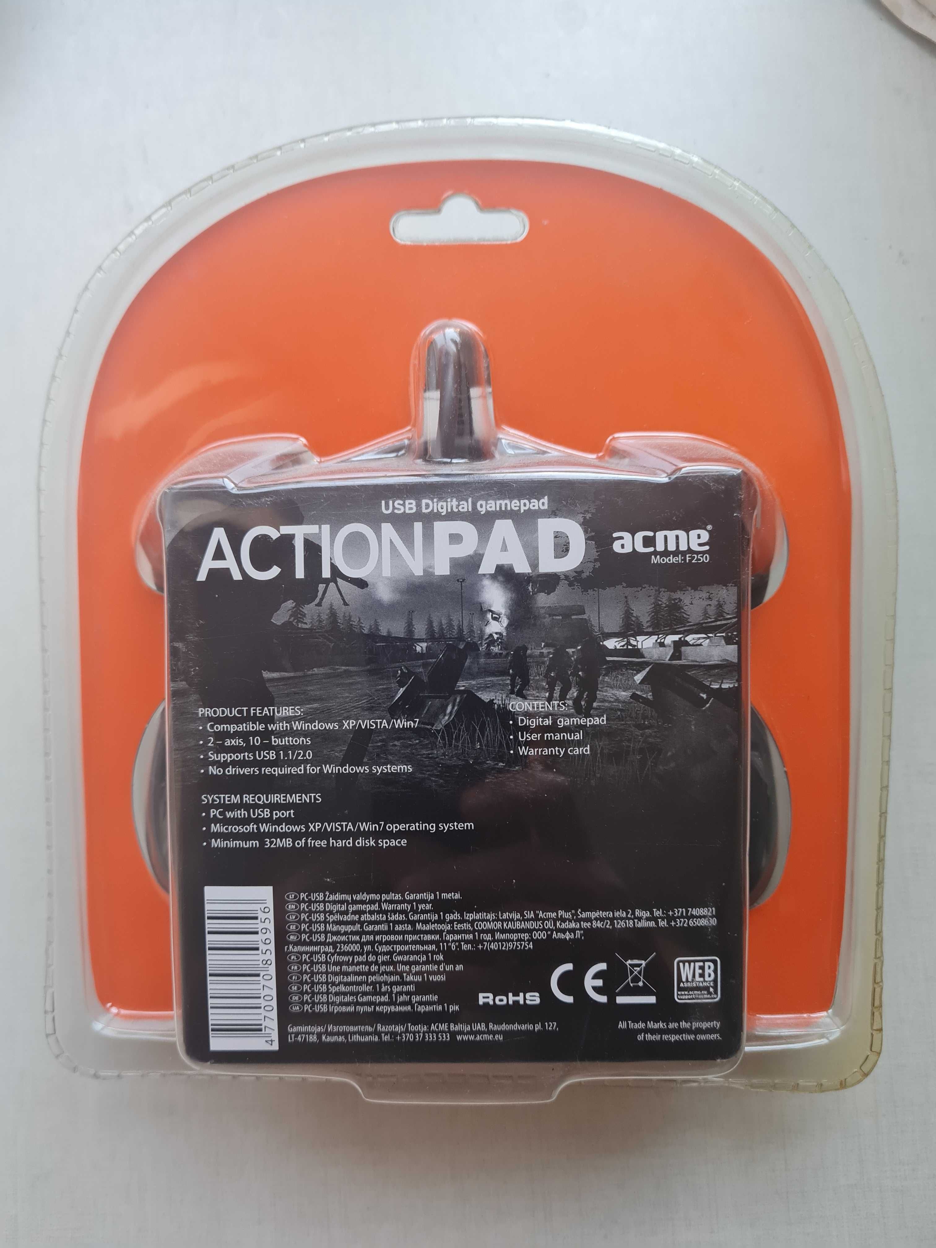 Джойстик игровой Acme F-250  c USB разьемом ( новый )