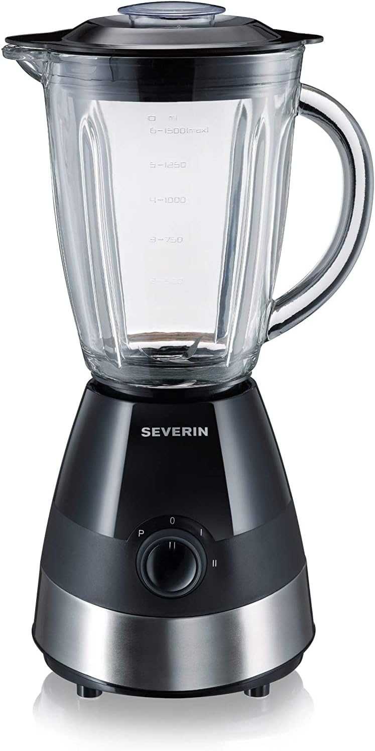 Severin SM 3718 Blender Kielichowy, Czarny/Stalowy, 1,5l, 550 W