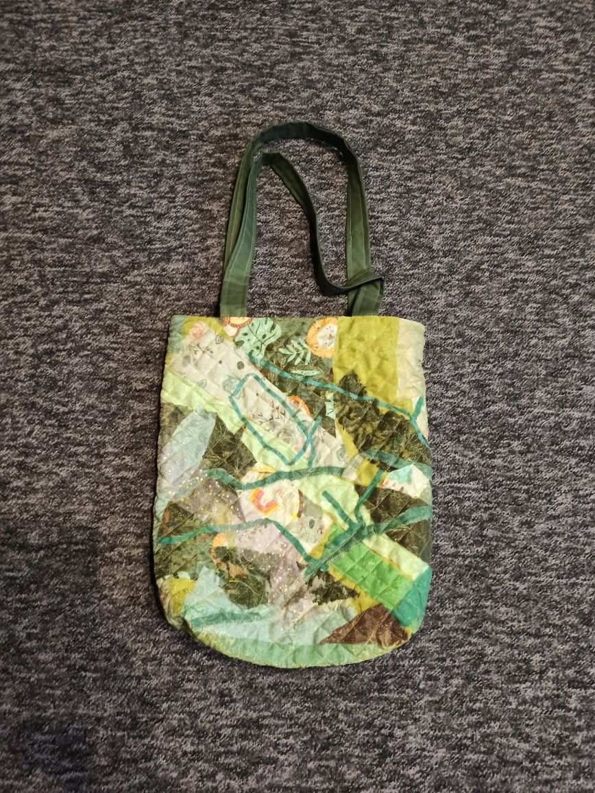 Torba Torebka Patchwork Handmade Zielona