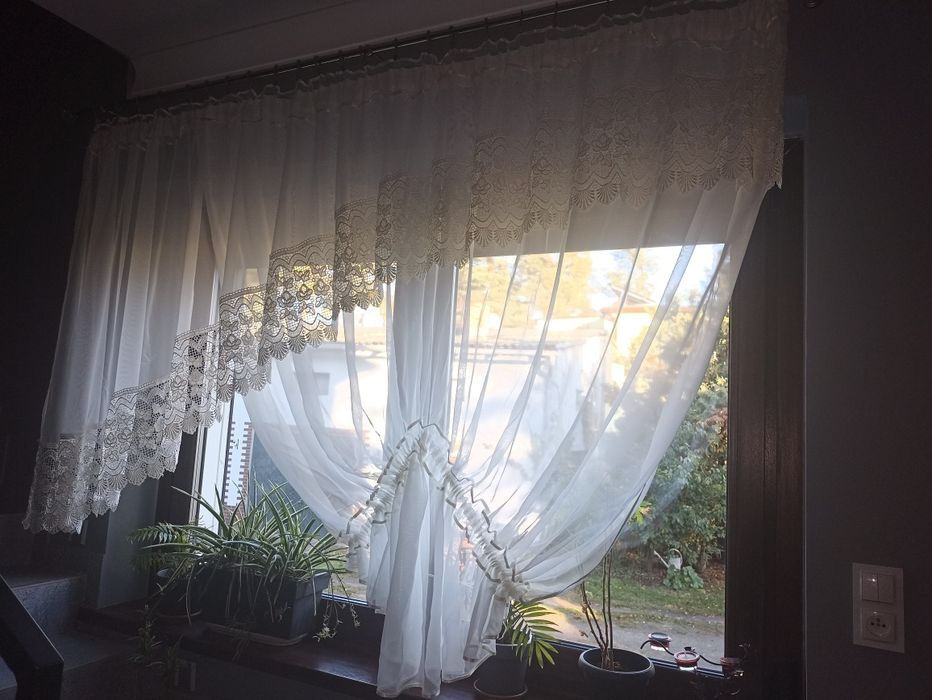 Firana woal Firanka z gipiurą 2 sztuki 2 m/160