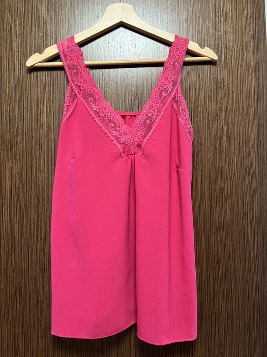 Koszulka na ramiączkach koronkowych kolor fuksjowy Barbie S/M