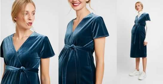 GAP aksamitna kopertowa sukienka ciążowa L