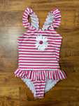 Monokini strój kąpielowy w paski kostium Manguun rozmiar 128 cm 8 lat