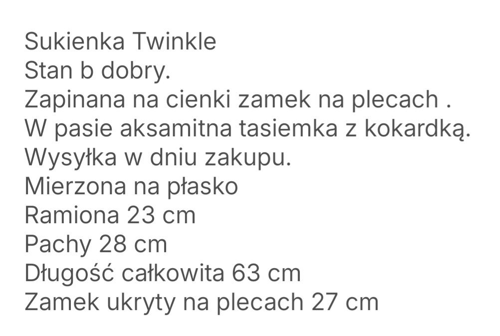 Śliczna sukienka dziewczęca Twinkle 110 cm wiosna lato