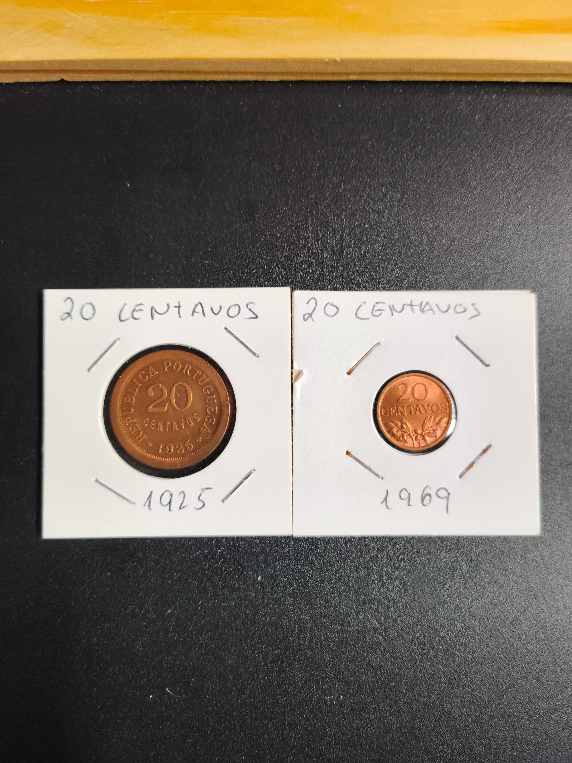 lote de 2 moedas de 20 centavos 1925/69