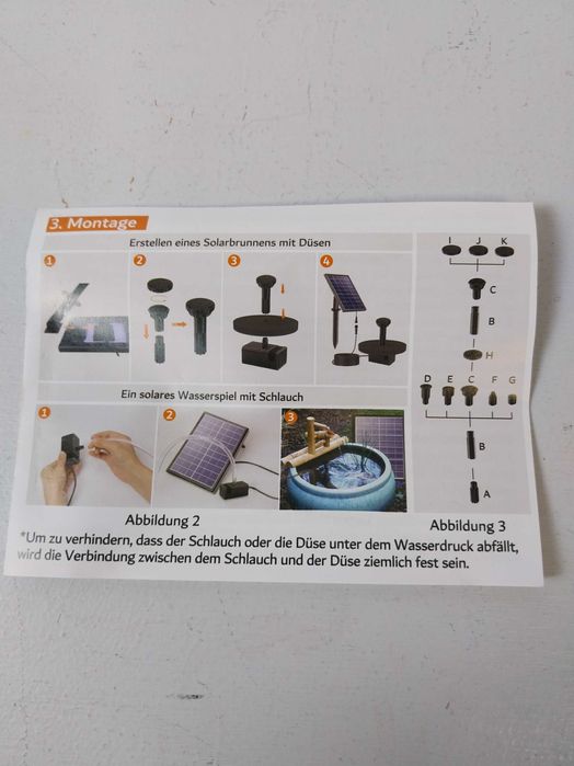 fontanna solarna do oczka wodnego