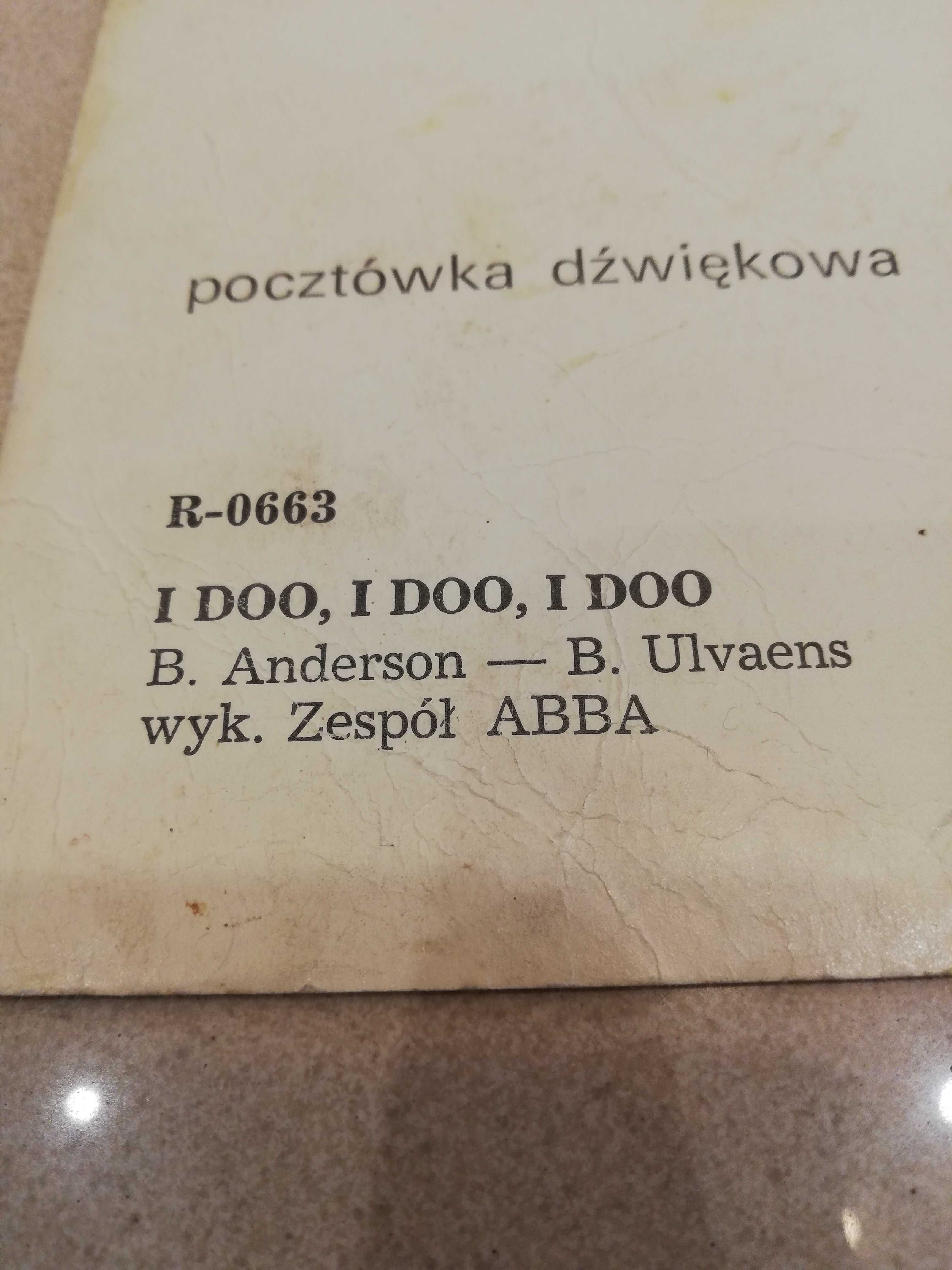 Pocztówka dźwiękowa płyta ABBA I Doo 1975r