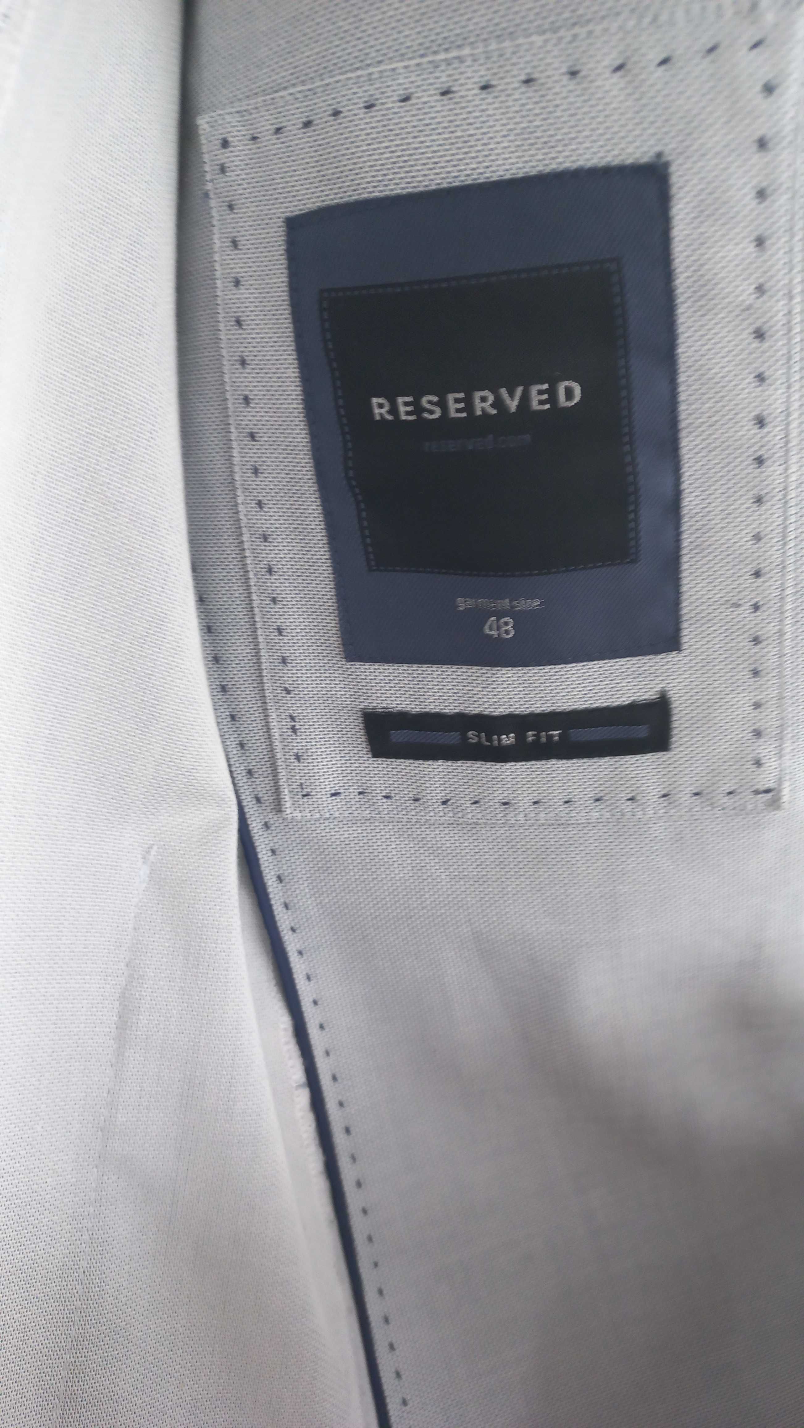 Marynarka z poszetką RESERVED slim fit, r.48
