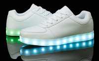 BUTY LED białe klasyczne sportowe adidasy aż 7 kolorów hit 37 38 39