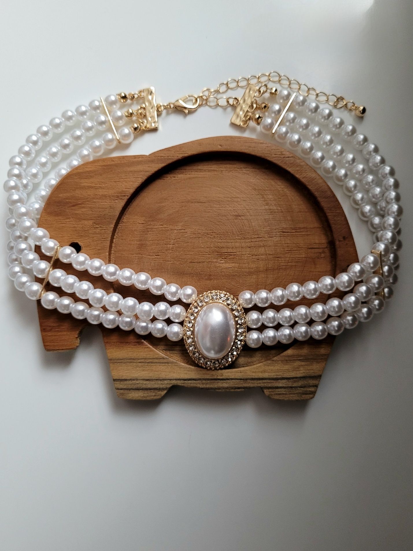 Romantyczny perłowy choker opaska na szyję elegancka klasyczna ślub