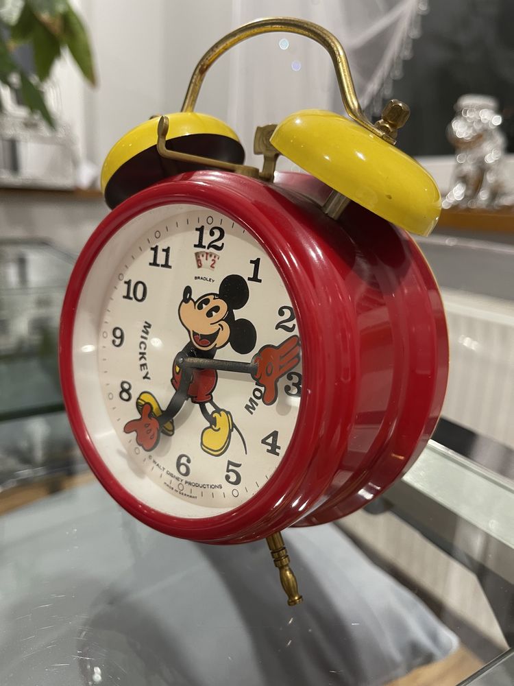 Zegarek budzik Mickey Mouse Bradley Germany Vinatge