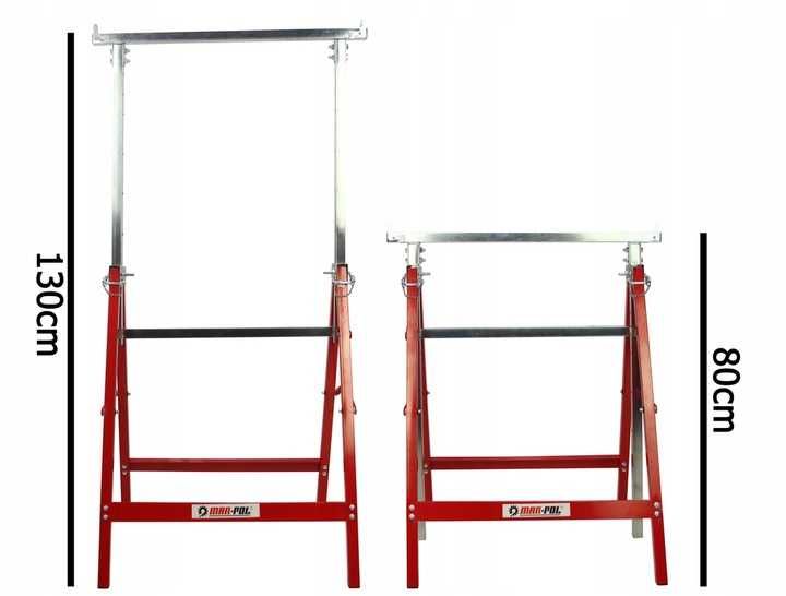 Warsztatowe kobyłki 2 szt regulacja wysokości 80-130 cm udźwig 150 kg