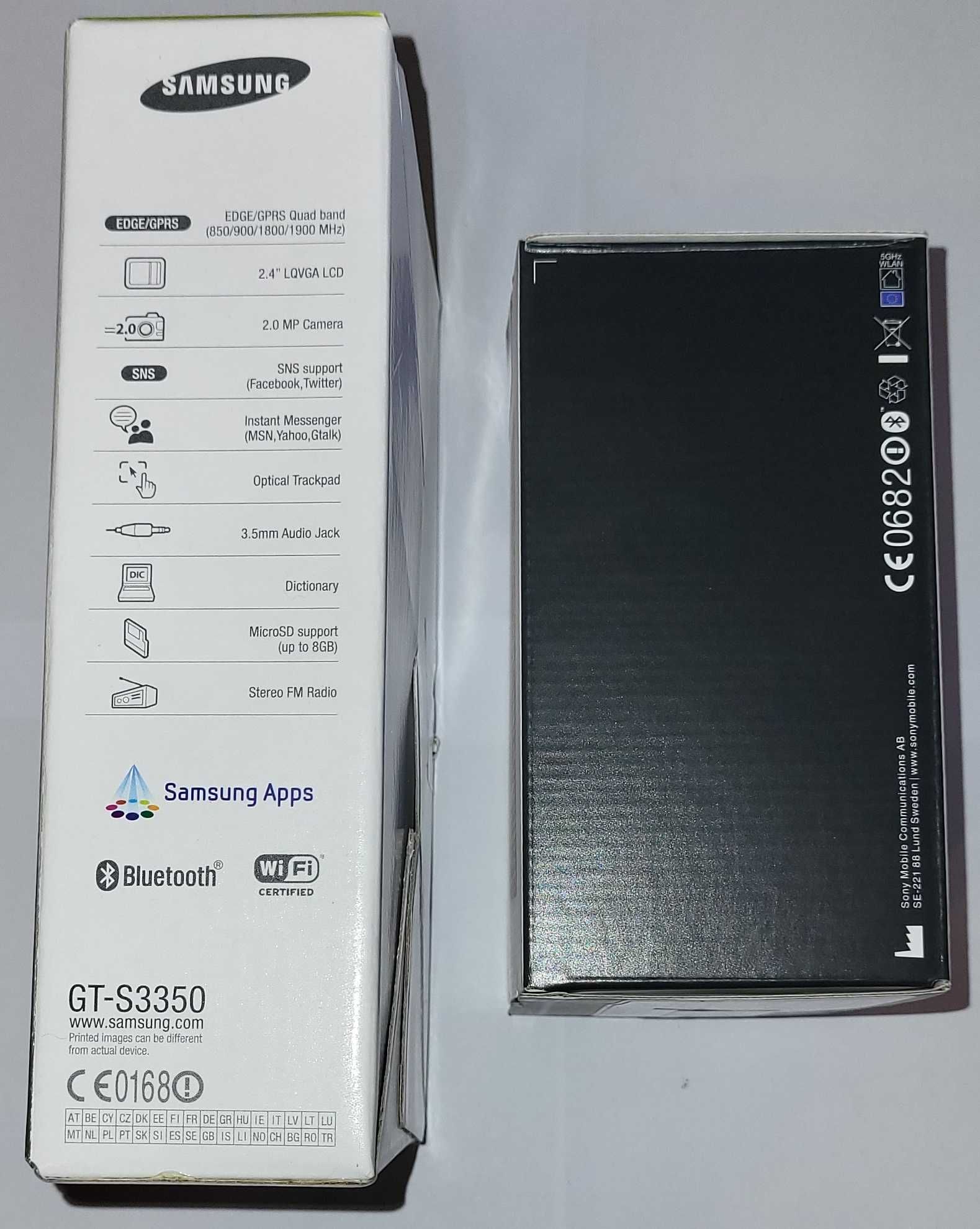 Conjunto caixas para telemóveis com manuais incluidos