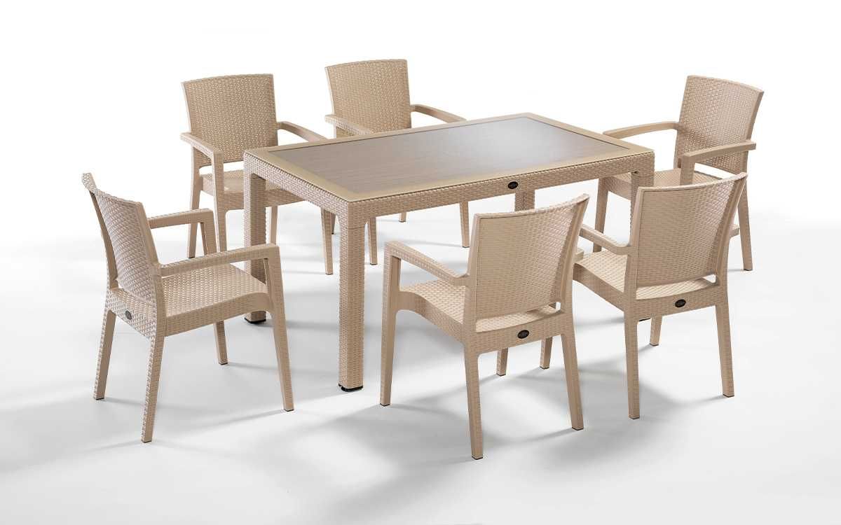 Комплект високоякісних меблів Irak Plastik, (стіл 150*90*74+4 крісла)