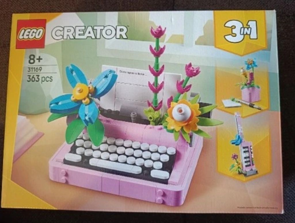Klocki LEGO creator 3w1 31169 maszyna do pisania kwiaty kwiatki 8+