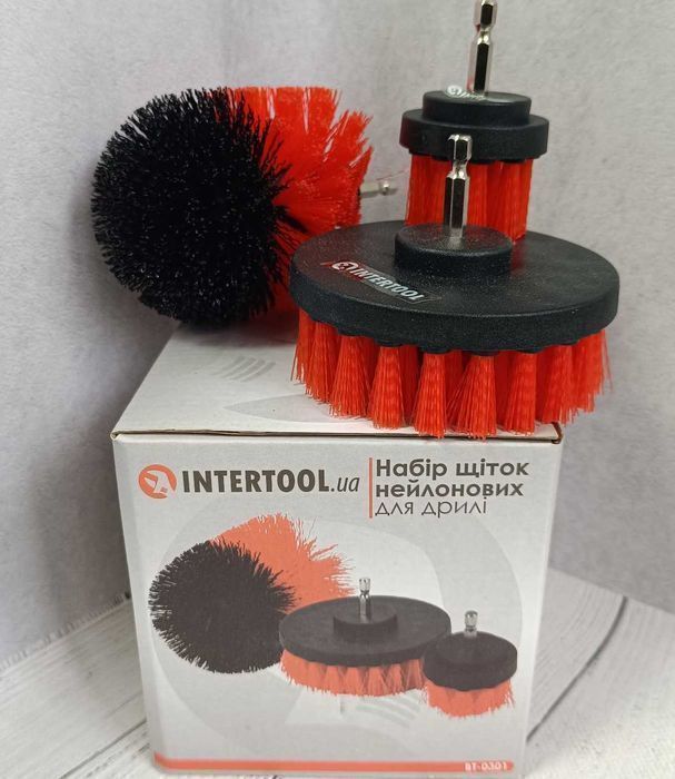 Набор щеток нейлоновых для дрели, 5, 8, 10см INTERTOOL BT-0301