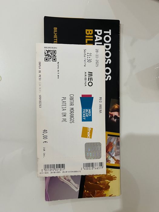 Bilhete “Cantar Morangos”