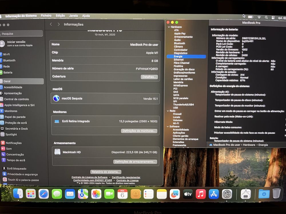 Macbook pro 2020 M1 8gb 256ssd TECLADO PORTUGUÊS