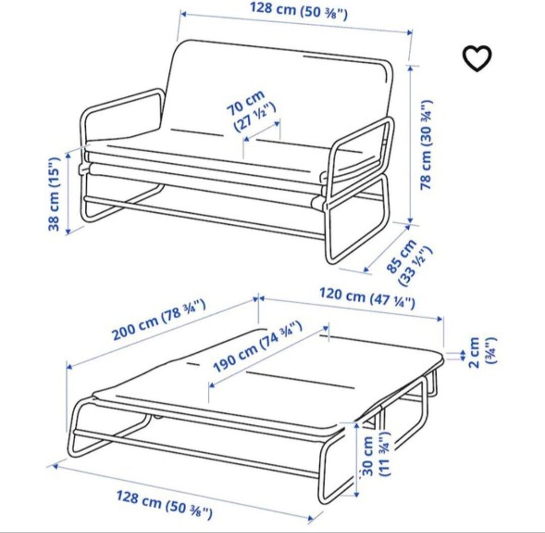 Sofá cama desdobrável
