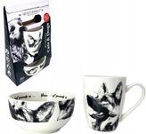 zestaw kubek + miseczka porcelana niemiecki owczarek 350ml + 350 ml is