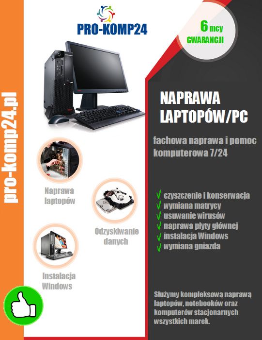 Serwis Komputerowy/Laptopów - szybko, kompleksowo, 7 dni w tygodniu