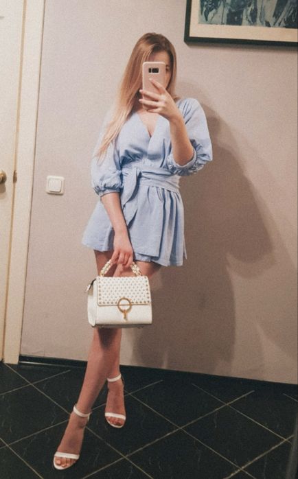 Шикарна сукня на запах з льону