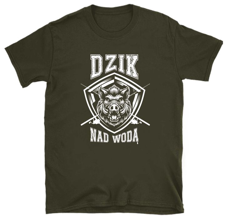 koszulka wędkarska, koszulka na ryby, koszulka wędkarz kolor militarny