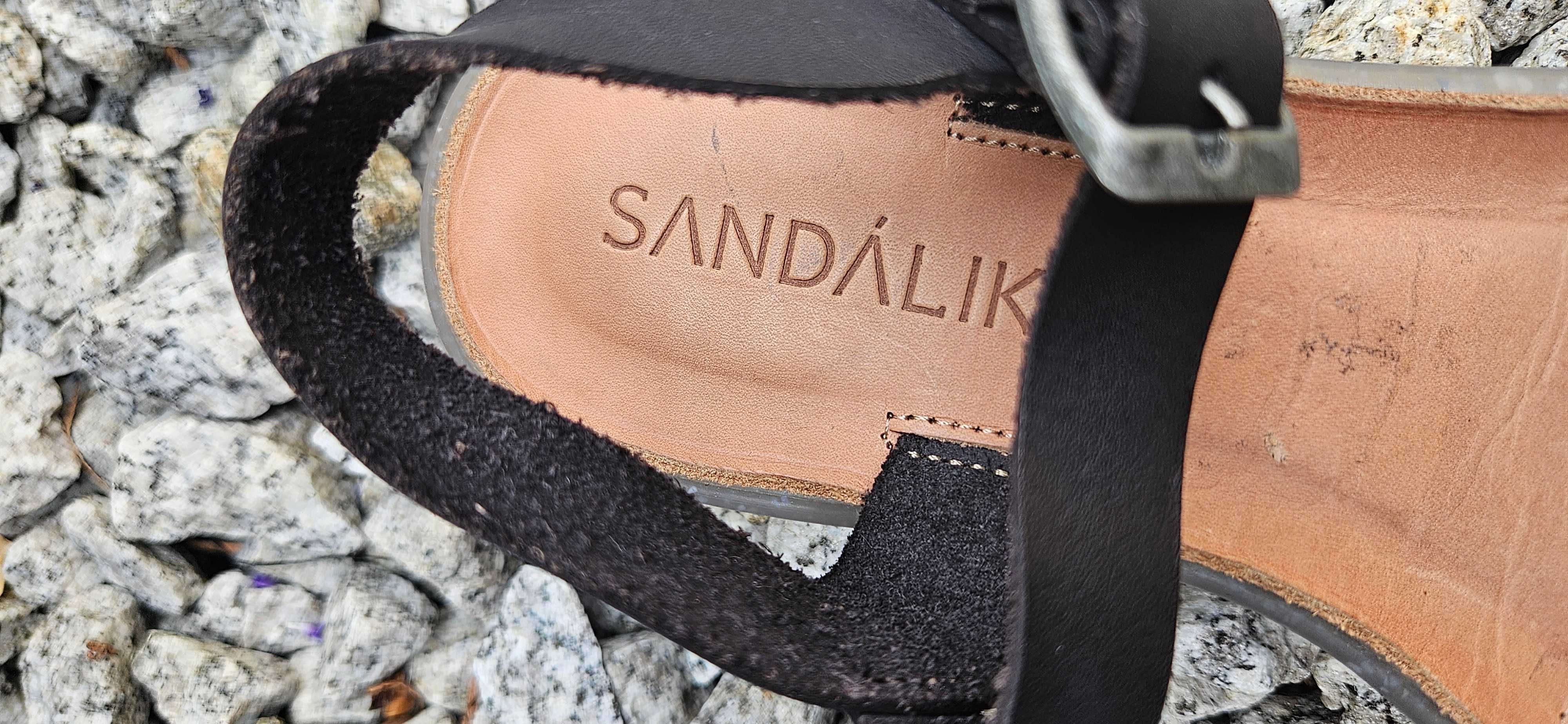 Czarne sandały- sandały damskie- sandały 38