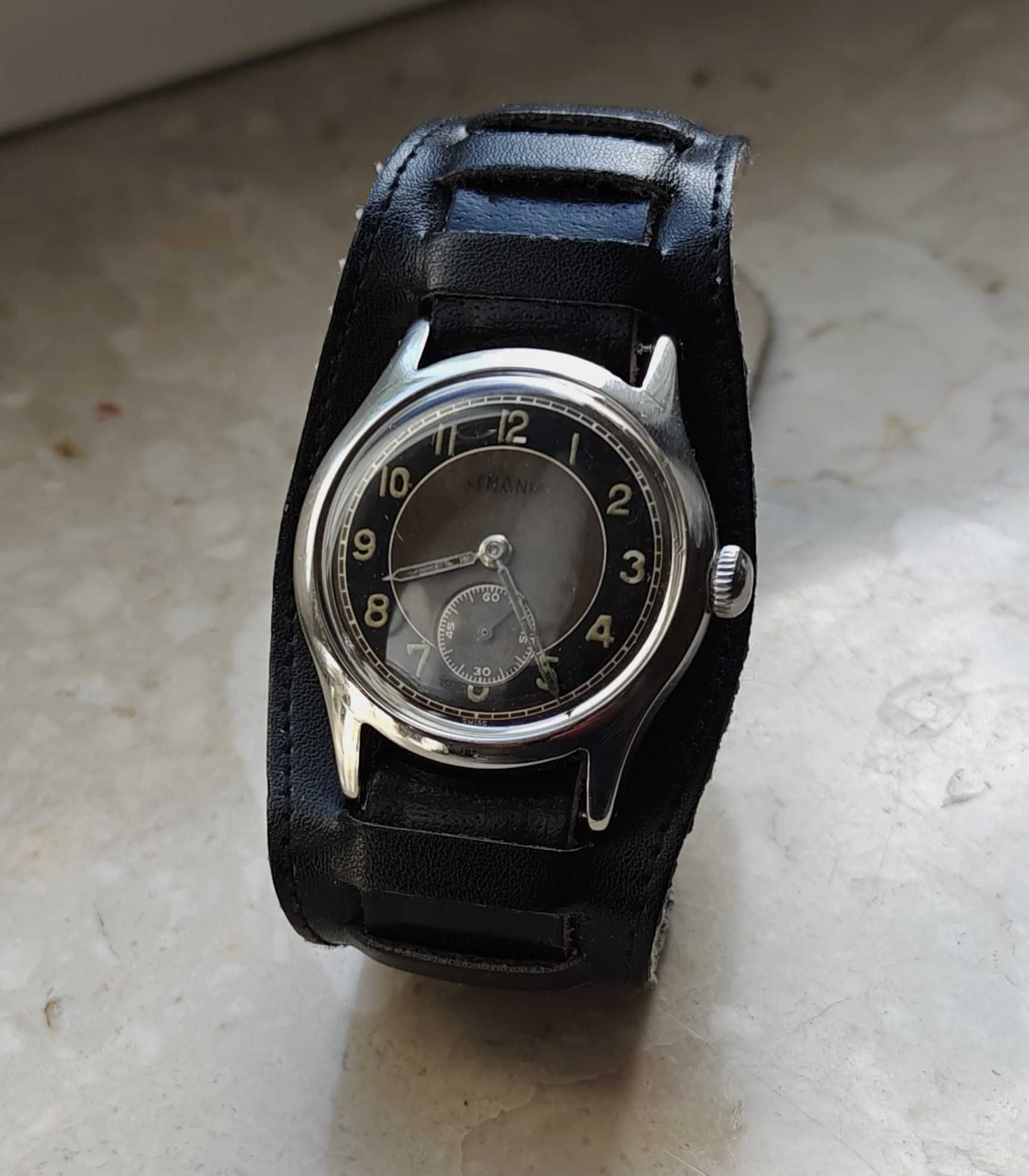 Stary Militarny Zegarek Lemania 239A Bullseye Iwc  50-te Lata Unikat