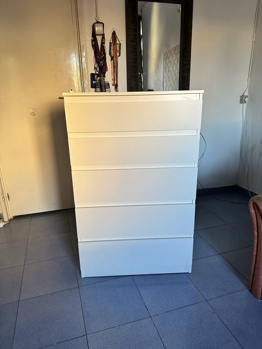 Comoda c/5 gavetas, branco , 70x112cm