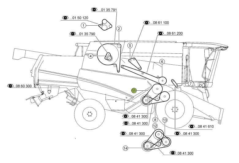 Pasek klinowy napędu młocarni do CLAAS TUCANO 554172.0