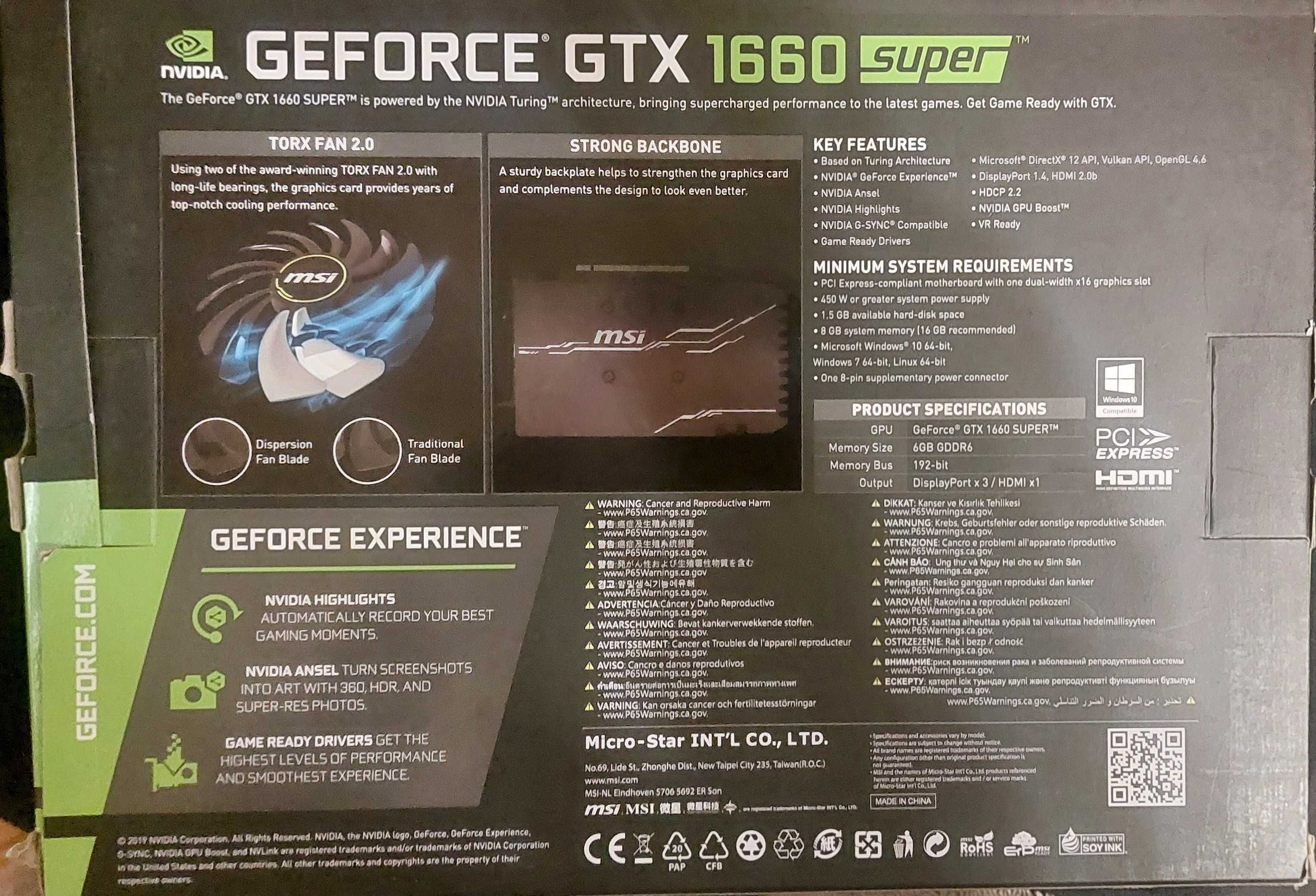 MSI GTX 1660 Super Ventus XS OC