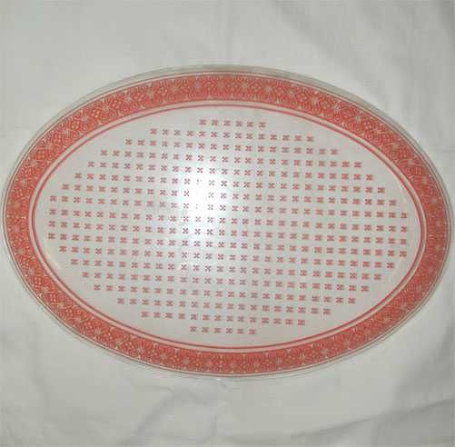Retro Olbernhau Talerz Szklany Op-Art Tacka Paterka Owalna lata 60-70