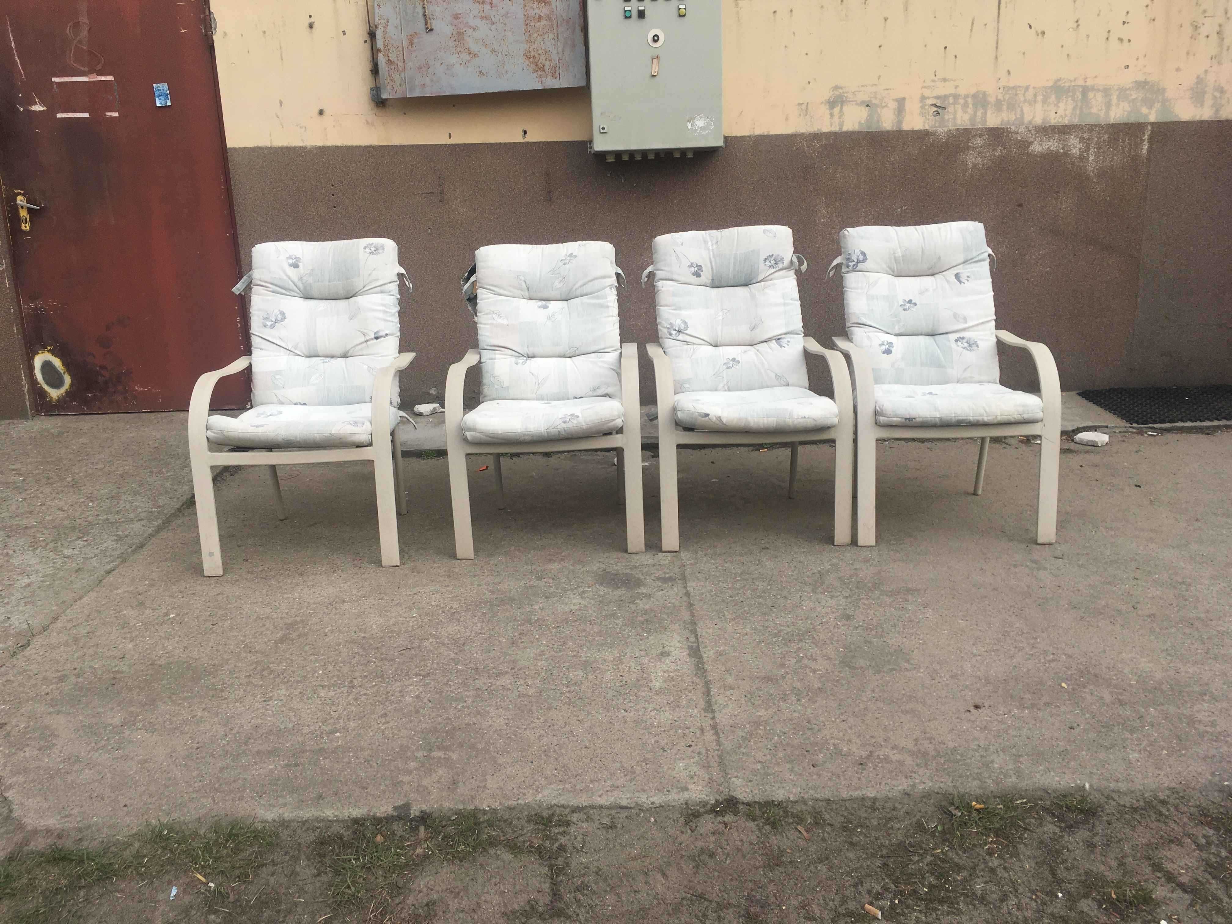 Krzesła fotele ogrodowe tarasowe  aluminiowe poduchy