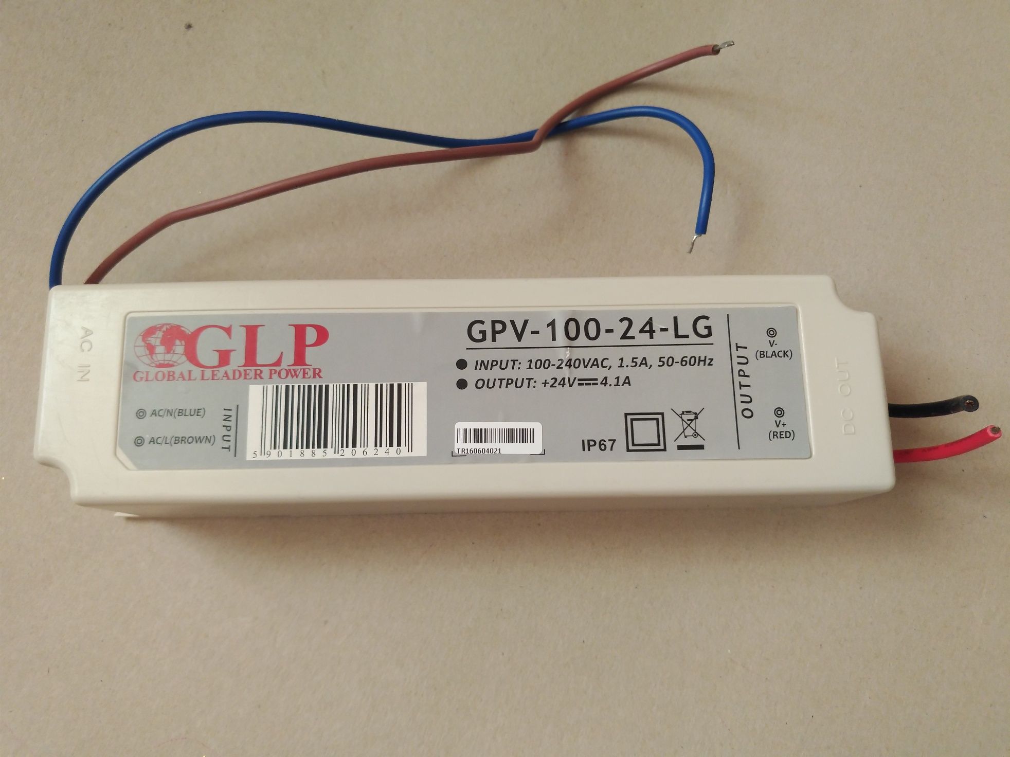 Zasilacz impulsowy wodoszczelny  LED GLP 12V DC IP67