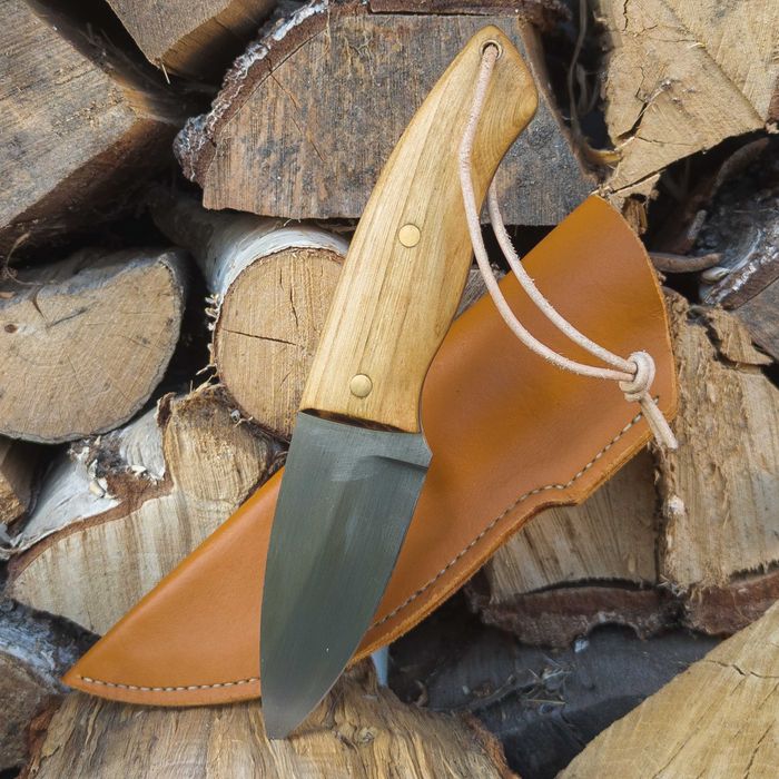 Nóż survivalowy bushcraft myśliwski custom knife D2 pochewka PKBlades